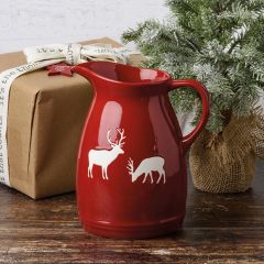 Debossed White Deer Pitcher