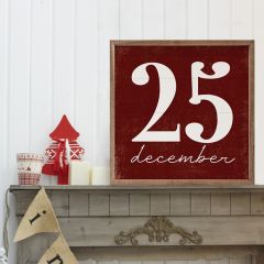 December 25th Red Framed Wall Decor