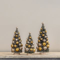 Decorated Bottlebrush Tree Set of 3
