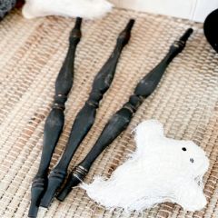 Decorative Black Wooden Spindle Set of 3