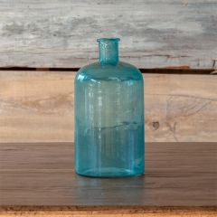 Decorative Blue Tonic Bottle 10 Inch