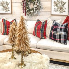 Decorative Brown Feather Trees Set of 2