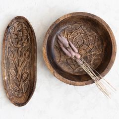 Decorative Carved Wood Platter