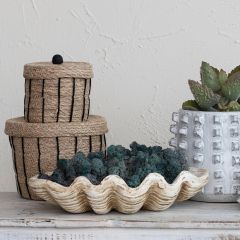 Decorative Ceramic Clamshell Bowl