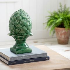 Decorative Ceramic Green Artichoke Accent 12 Inch