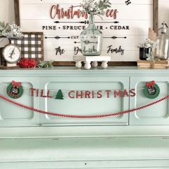 Decorative Christmas Countdown Wood Banner 