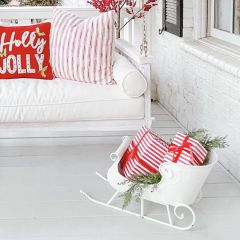 Decorative Distressed Metal Sleigh Set of 2