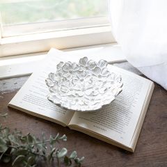 Decorative Embossed Floral Trinket Dish
