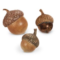 Decorative Gilded Acorn Set of 3
