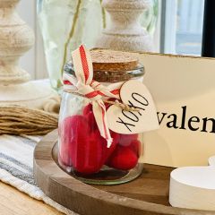 Decorative Glass Valentine Jar