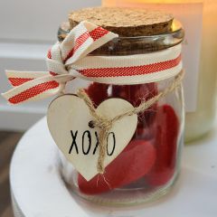 Decorative Glass Valentine Jar