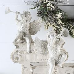 Decorative Glittered Cherubs Set of 2