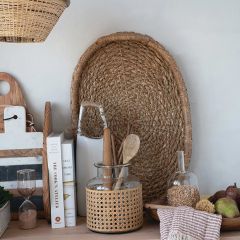 Decorative Handled Woven Tays Set of 2