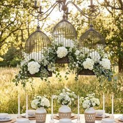 Decorative Hanging Metal Birdcage Set of 3