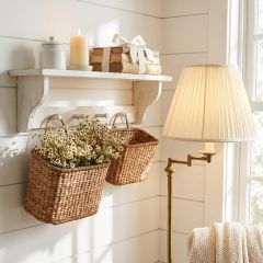 Decorative Hanging Natural Wall Baskets Set of 2