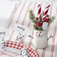 Decorative Marshmallow Snowman with Peppermint Sticks