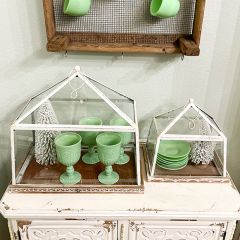 Decorative Metal And Glass Terrarium Set of 2