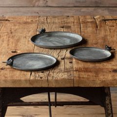 Decorative Metal Bird Tray Set of 3