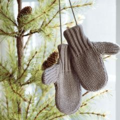 Decorative Mitten Pair Grey Set of 2