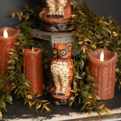 Decorative Orange Owl Statue 6 Inch