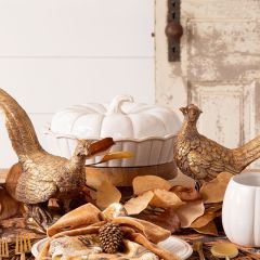 Decorative Pheasant Figurine Set of 2