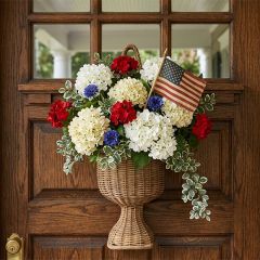 Decorative Rattan Urn Wall Basket