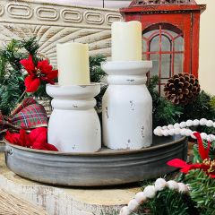 Decorative Round Iron Tray With Handles