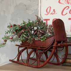 Decorative Rustic Red Sleigh