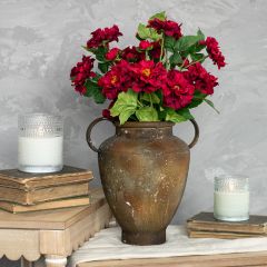 Decorative Scarlet Dahlia Spray Set of 4