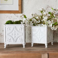 Decorative Square Tile Planter Set of 2