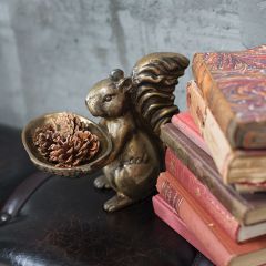 Decorative Squirrel Holding Bowl