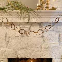 Decorative Stars and Circles Metal Garland