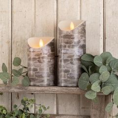 Decorative Stone Flameless Pillar Candle