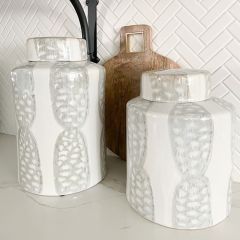 Decorative Stoneware Ginger Jar