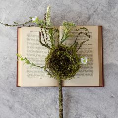 Decorative Twig Bird Nest Spray