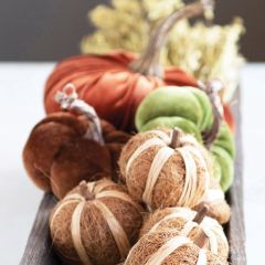 Decorative Velvet Pumpkin Set of 2