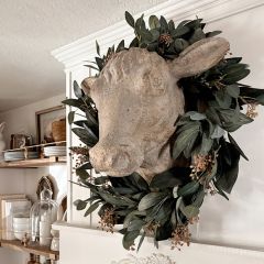 Decorative Weathered Cow Head Wall Mount