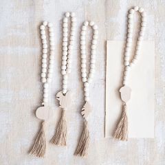 Decorative Wood Beads With Seasonal Icons