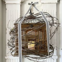 Decorative Wooden Tabletop Birdcage