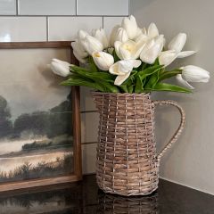 Decorative Woven Pitcher Vase 8 inch