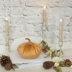 Decorative Yellow Fabric Pumpkin 5.5 Inch
