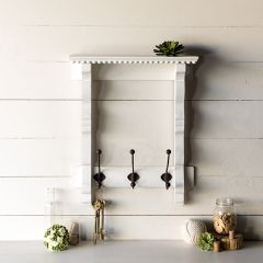 Wood Wall Shelf With Three Hooks