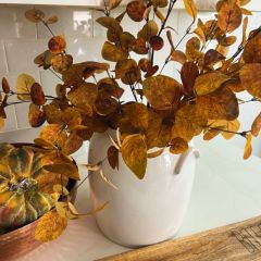 Deep Orange Fall Eucalyptus Spray