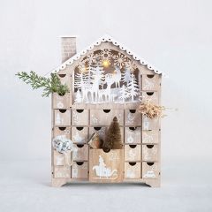 Deer Scene Wood Advent Calendar