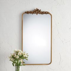 Detailed Floral Top Wall Mirror