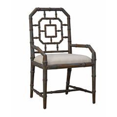 Mahogany Chippendale Arm Chair Aged Blue
