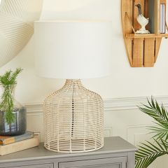 Rattan Base Table Lamp