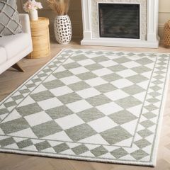 Diamond Check Sage/Ivory Area Rug