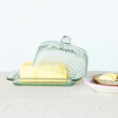 Diamond Glass Butter Dish