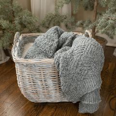 Diamond Knit Throw Blanket Dusty Blue